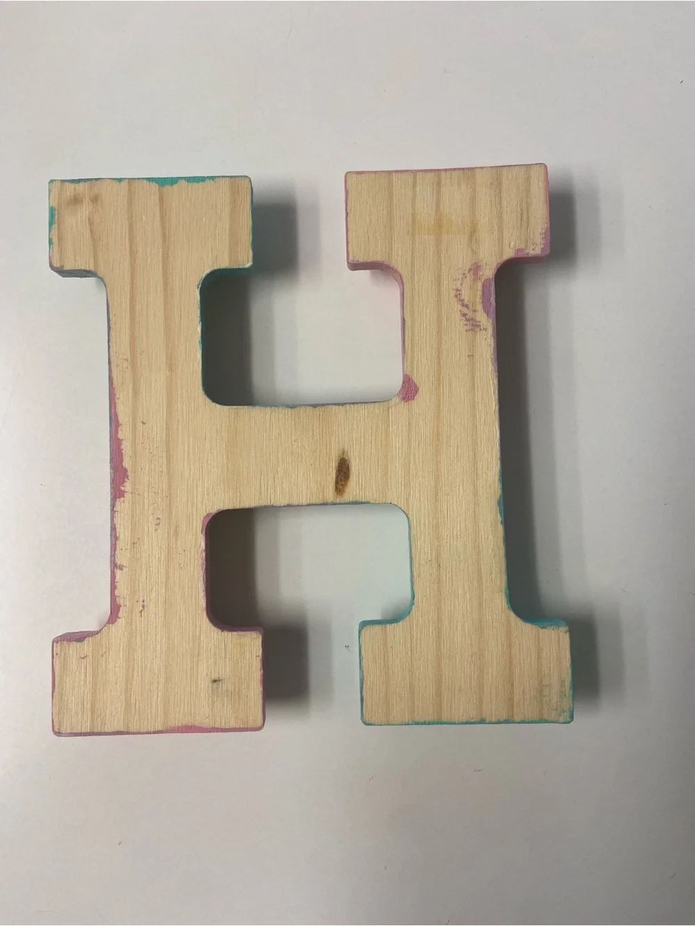 Handmade wooden letter